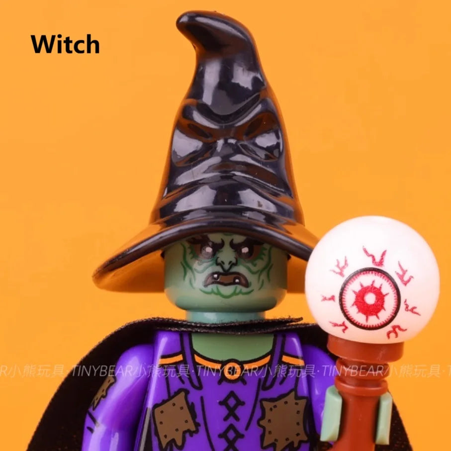 Spooky Horror Minifigure Pack – Witch, Vampire, Zombie, Demon & More