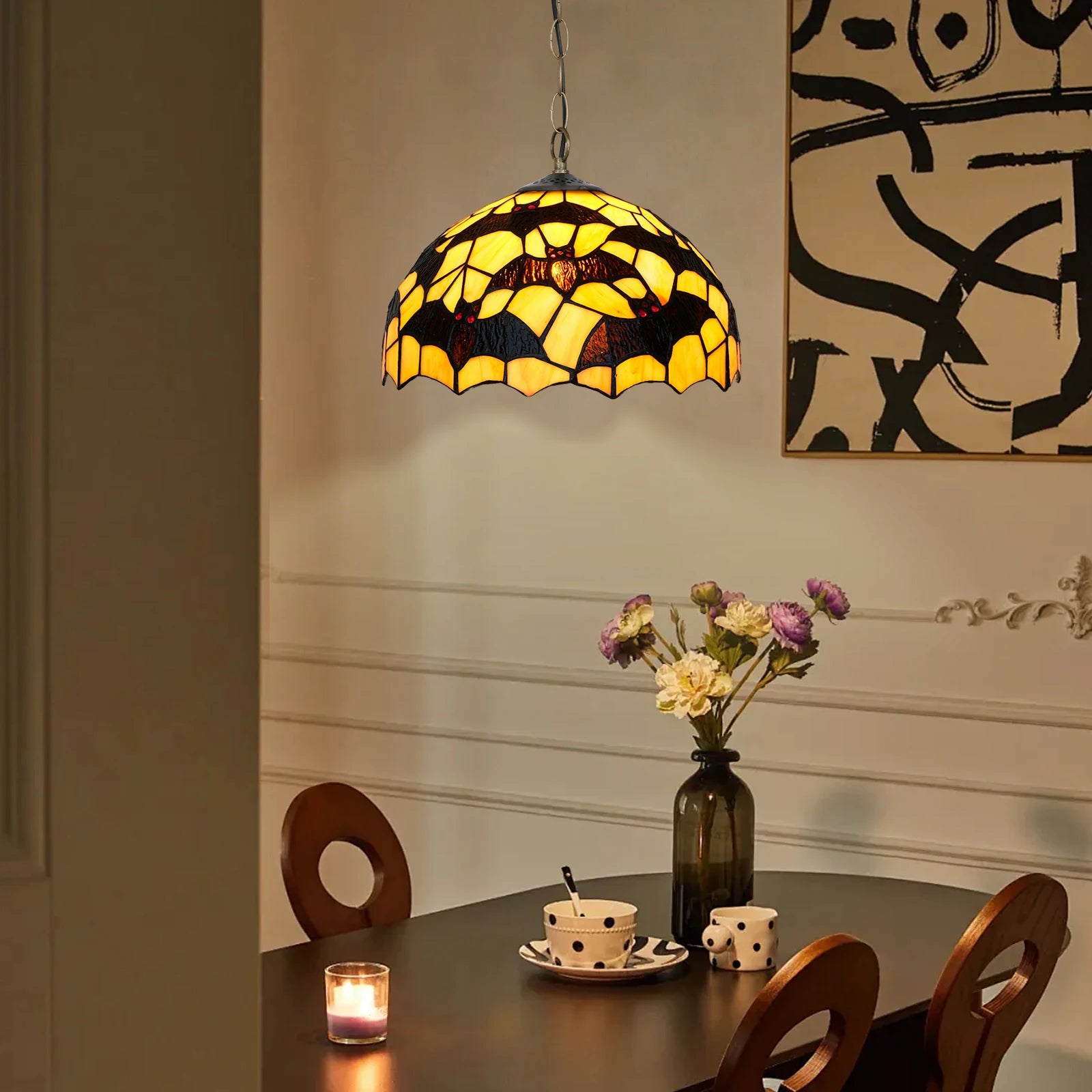 The Batty Boudoir Stained Glass Shade