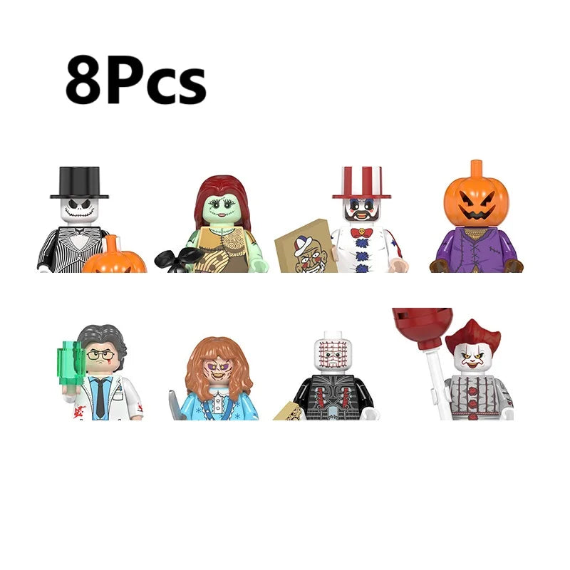 Spooky Horror Minifigure Pack – Witch, Vampire, Zombie, Demon & More