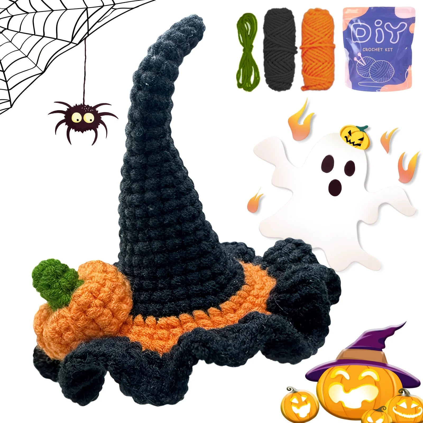 Pumpkin Witch Hat Crochet Kit