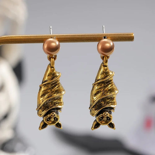 Bat Drop Earrings – Vintage Dark Aesthetic Jewelry