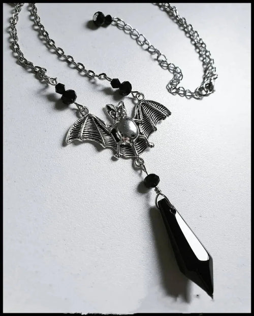 Bat Wing Crystal Necklace – Dark Aesthetic Jewelry