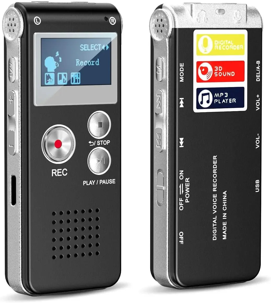 Compact Digital Voice Recorder (8–32GB) with MP3 & USB – Paranormal Field Tool