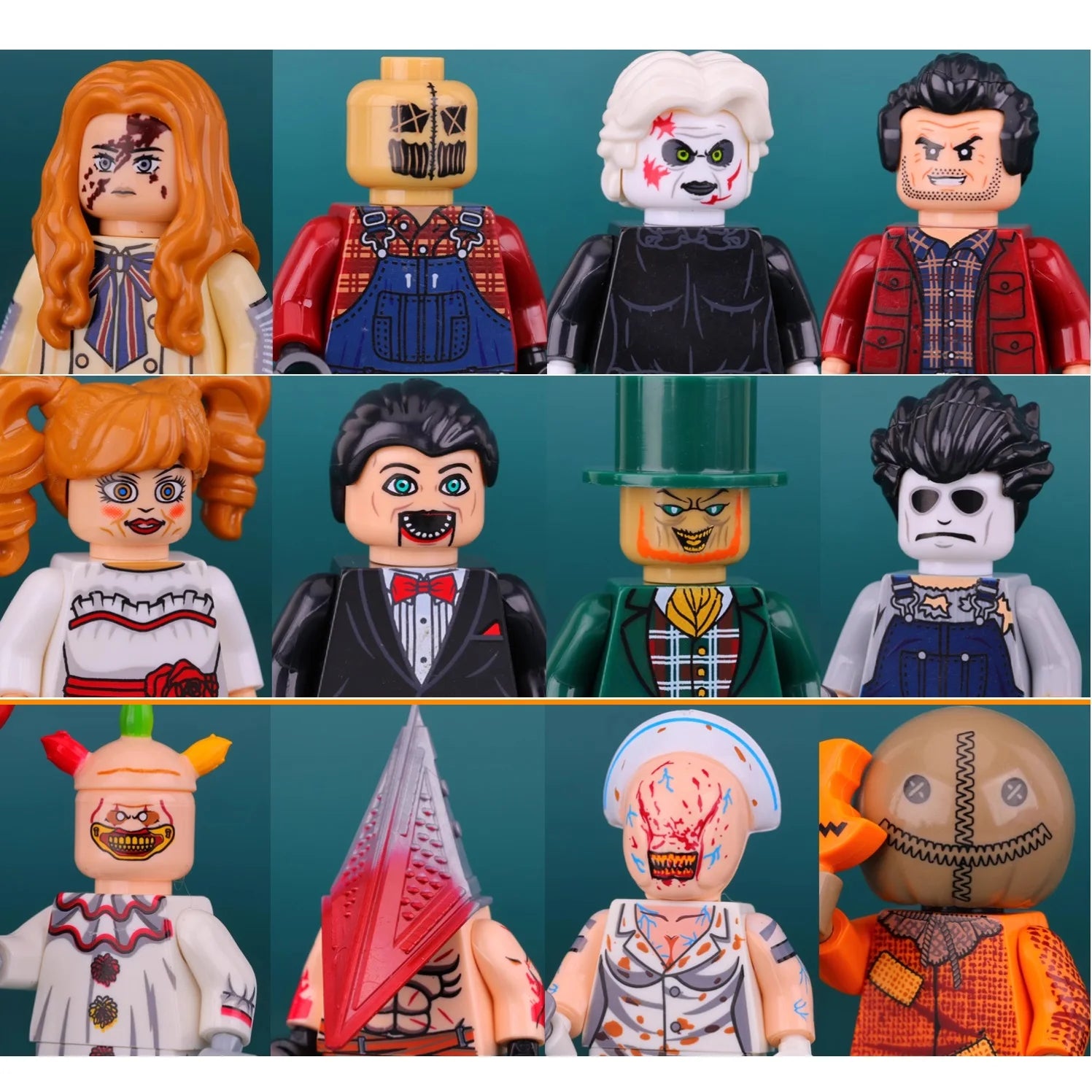 Spooky Horror Minifigure Pack – Witch, Vampire, Zombie, Demon & More