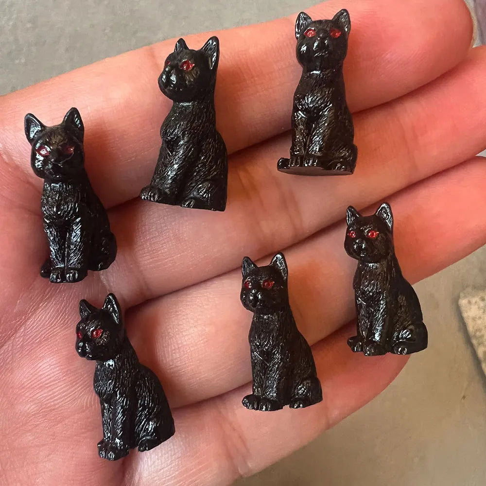 The Mini Black Cat Ornament Set