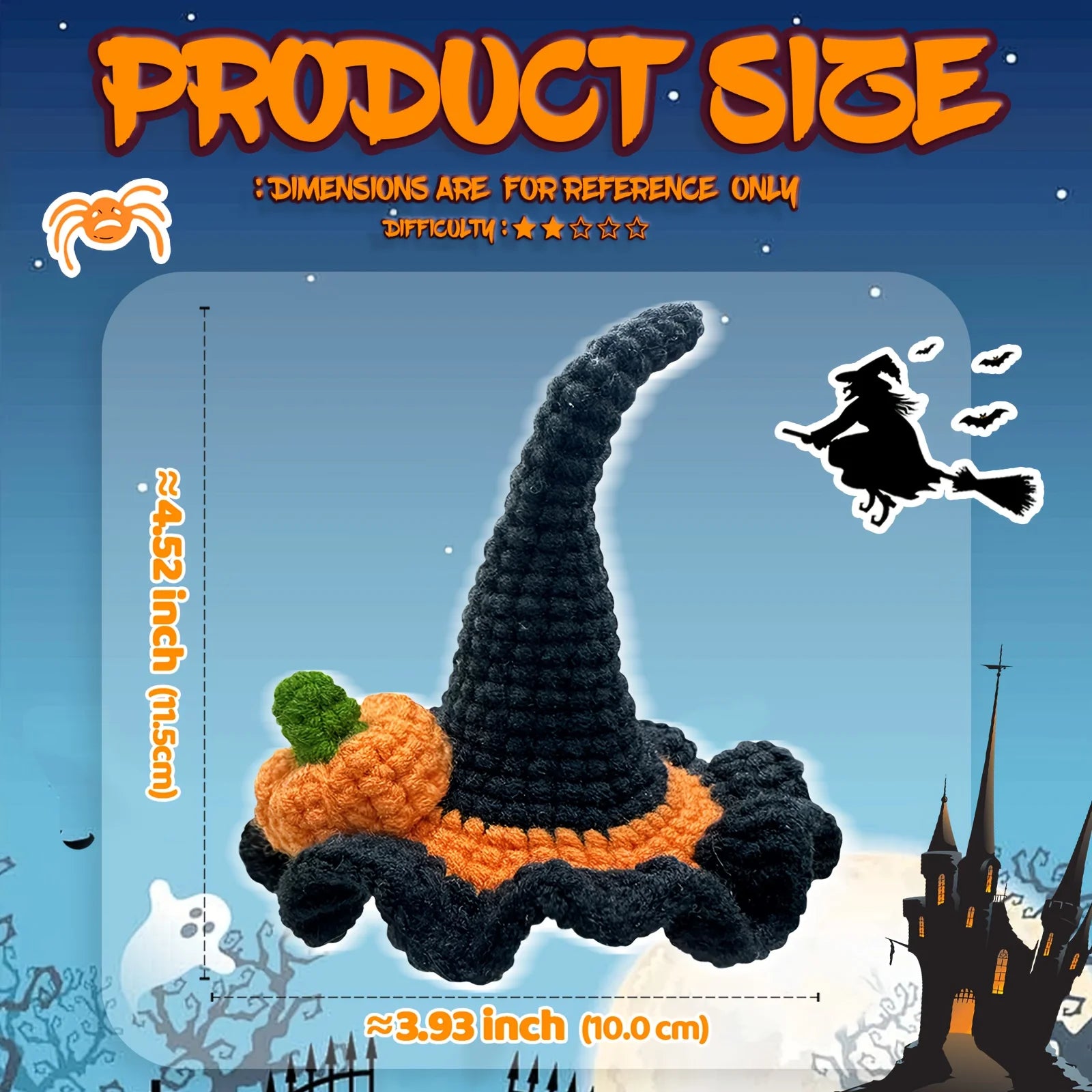 Pumpkin Witch Hat Crochet Kit