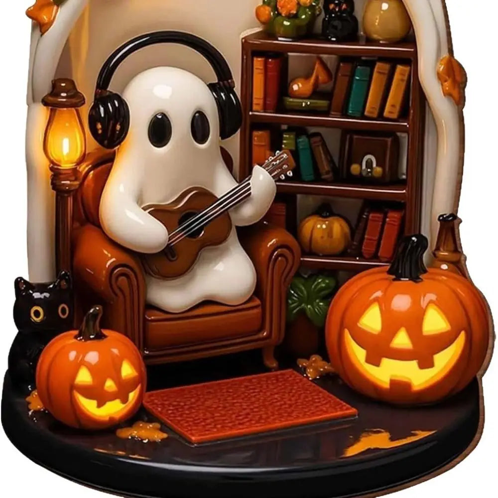 The Bookworm Ghost Ornament