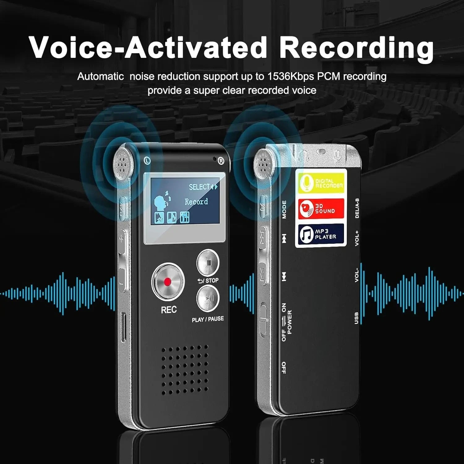 Compact Digital Voice Recorder (8–32GB) with MP3 & USB – Paranormal Field Tool