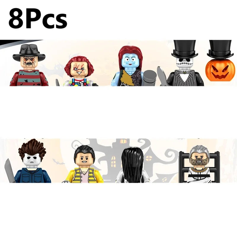Spooky Horror Minifigure Pack – Witch, Vampire, Zombie, Demon & More