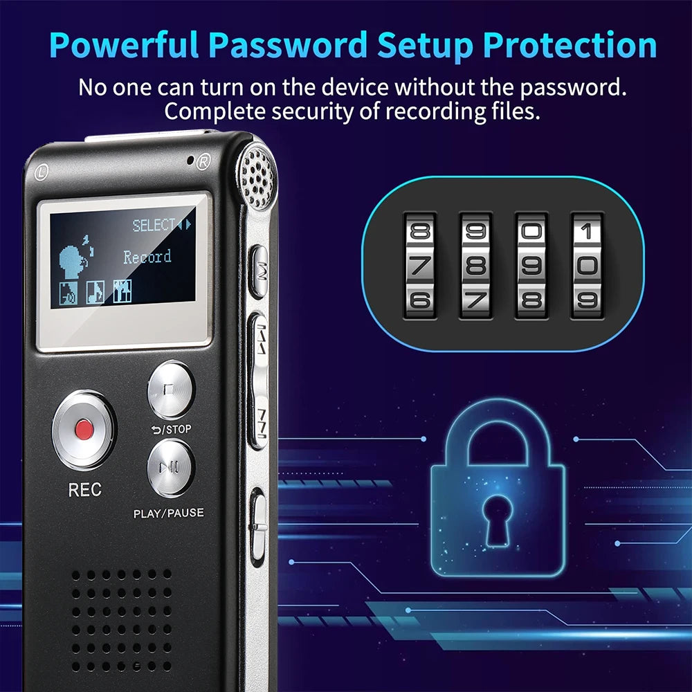 Compact Digital Voice Recorder (8–32GB) with MP3 & USB – Paranormal Field Tool