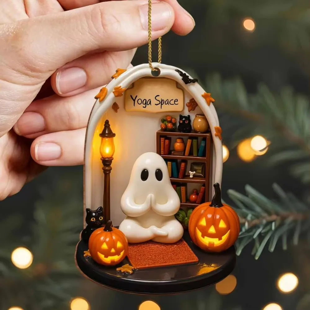 The Bookworm Ghost Ornament