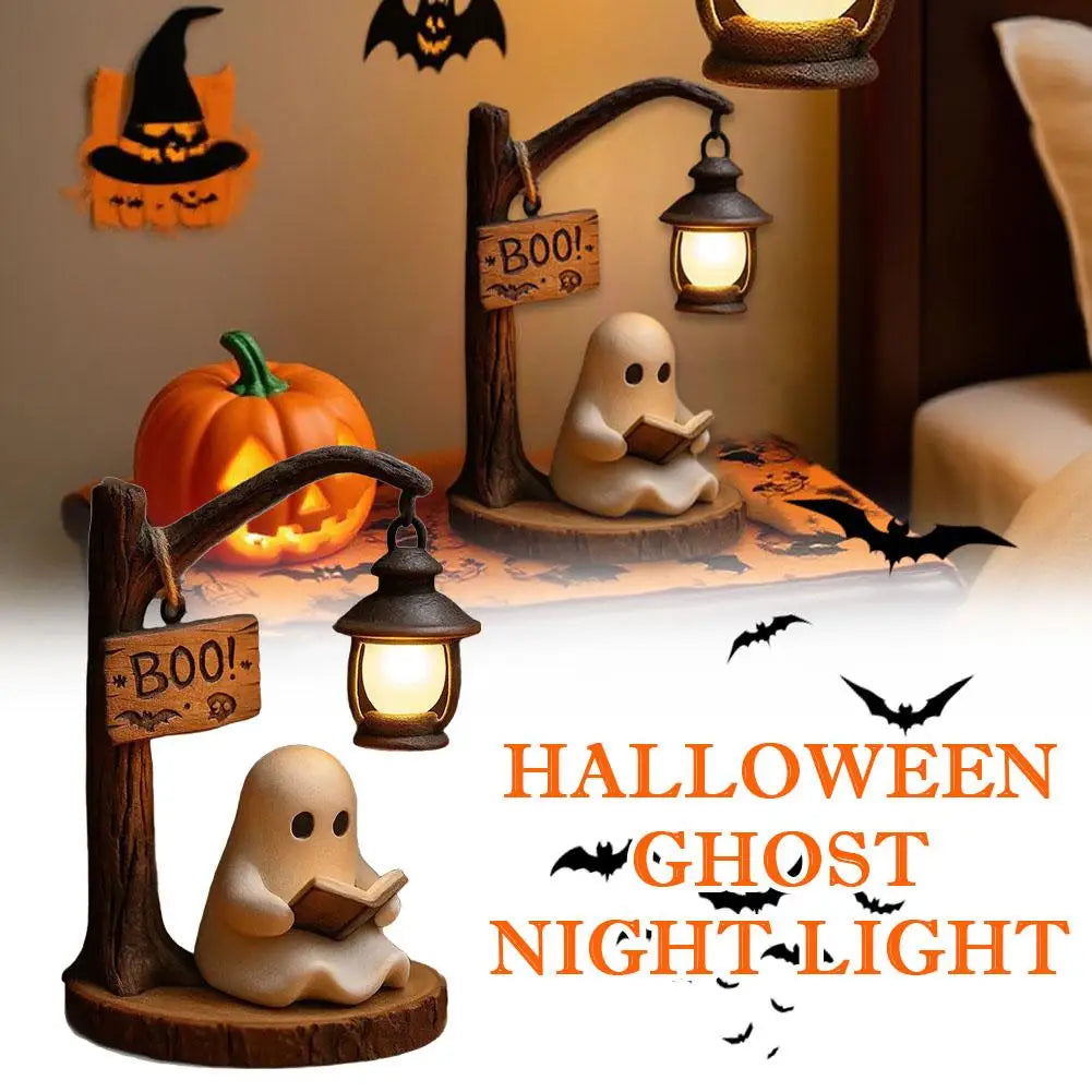 Cute Ghost Lantern Night Light – USB Rechargeable Reading Lamp