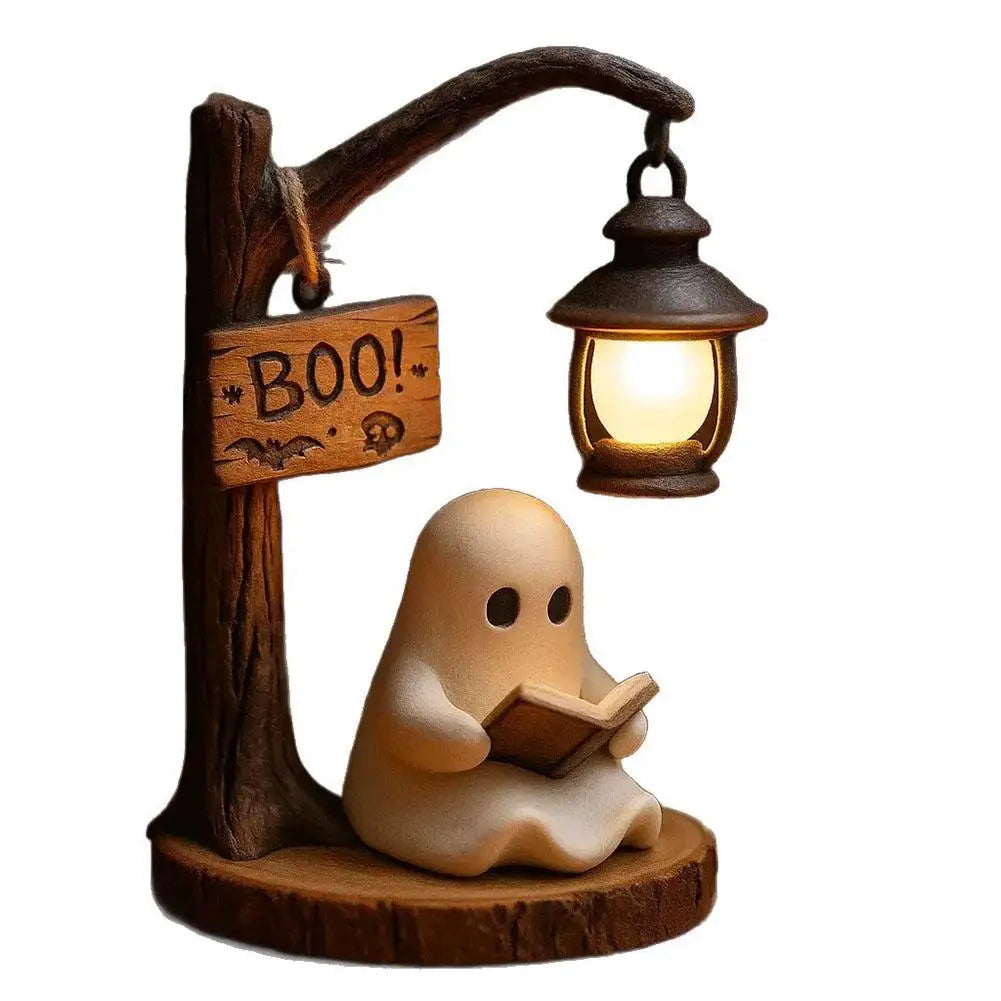 Cute Ghost Lantern Night Light – USB Rechargeable Reading Lamp