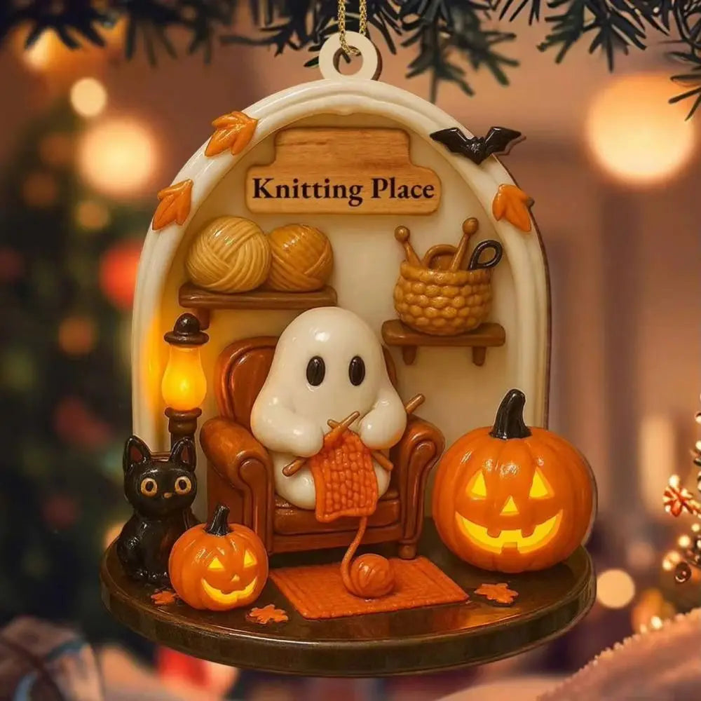 The Bookworm Ghost Ornament