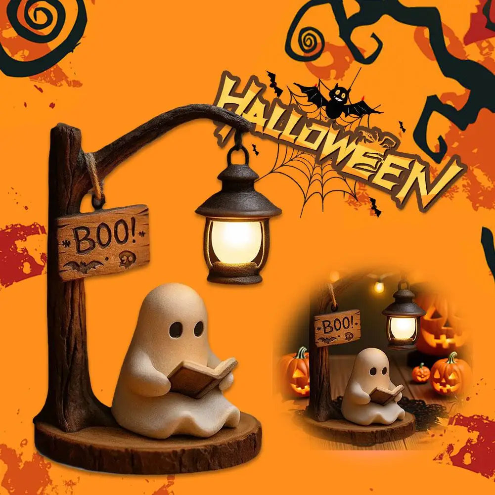 Cute Ghost Lantern Night Light – USB Rechargeable Reading Lamp