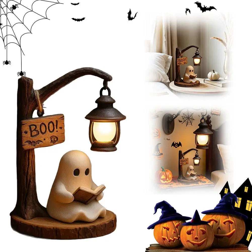Cute Ghost Lantern Night Light – USB Rechargeable Reading Lamp