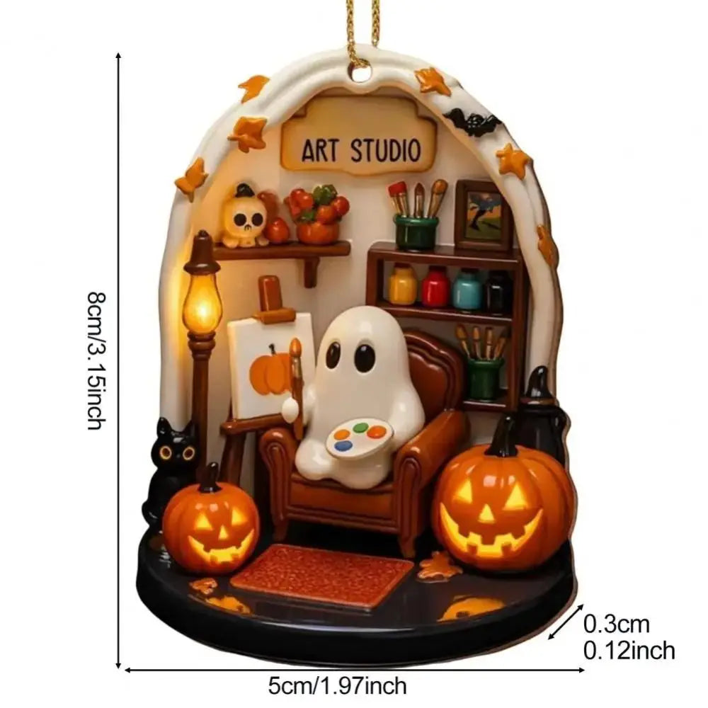 The Bookworm Ghost Ornament