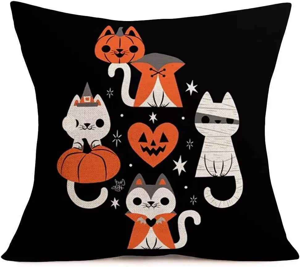 The Pumpkin Cat Cushion Cover