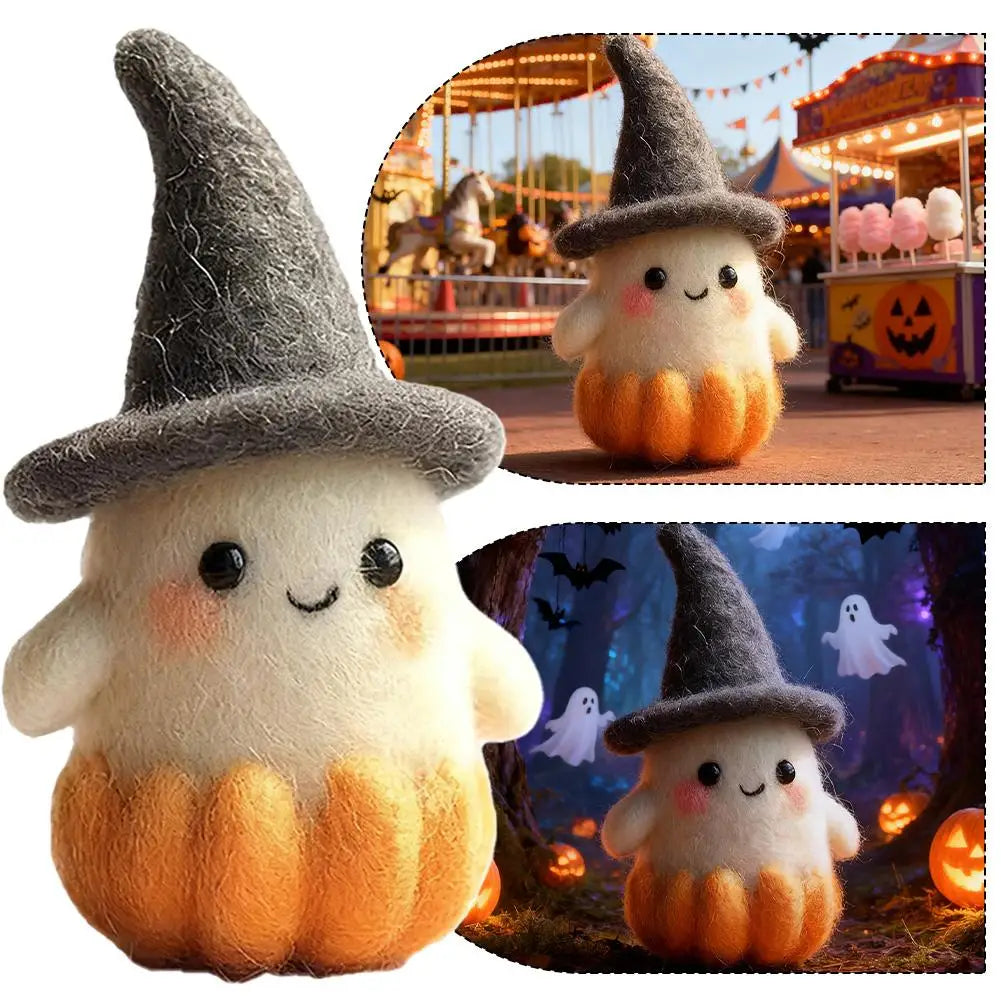 Small Felted Ghost Pumpkin