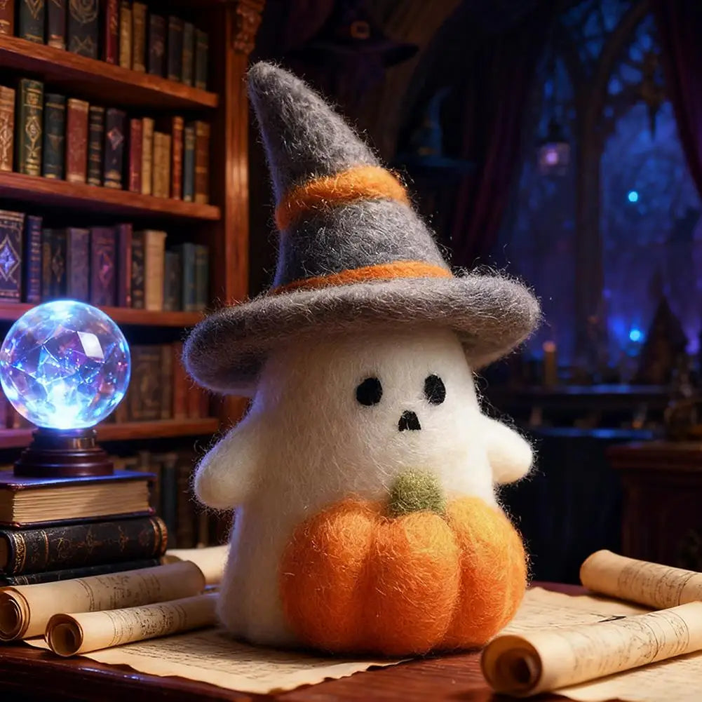 Small Felted Ghost Pumpkin