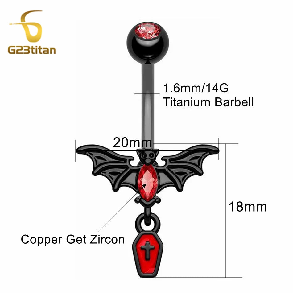 The Gothic Bat Navel Ring