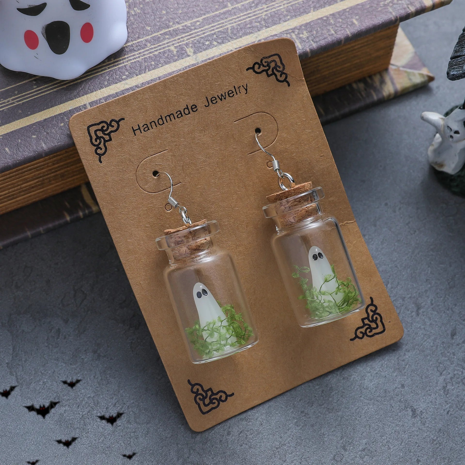 Ghost in a Bottle Earrings – Handmade Glow Drop Earrings